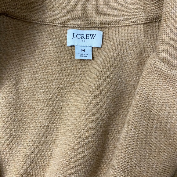 J Crew Camel One Button Schoolboy Cardigan Blazer Sweater M Cotton Preppy - Picture 5 of 6